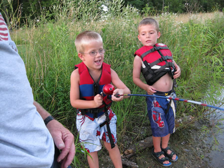 Hes Got One! Elis got something on the end of his line!
